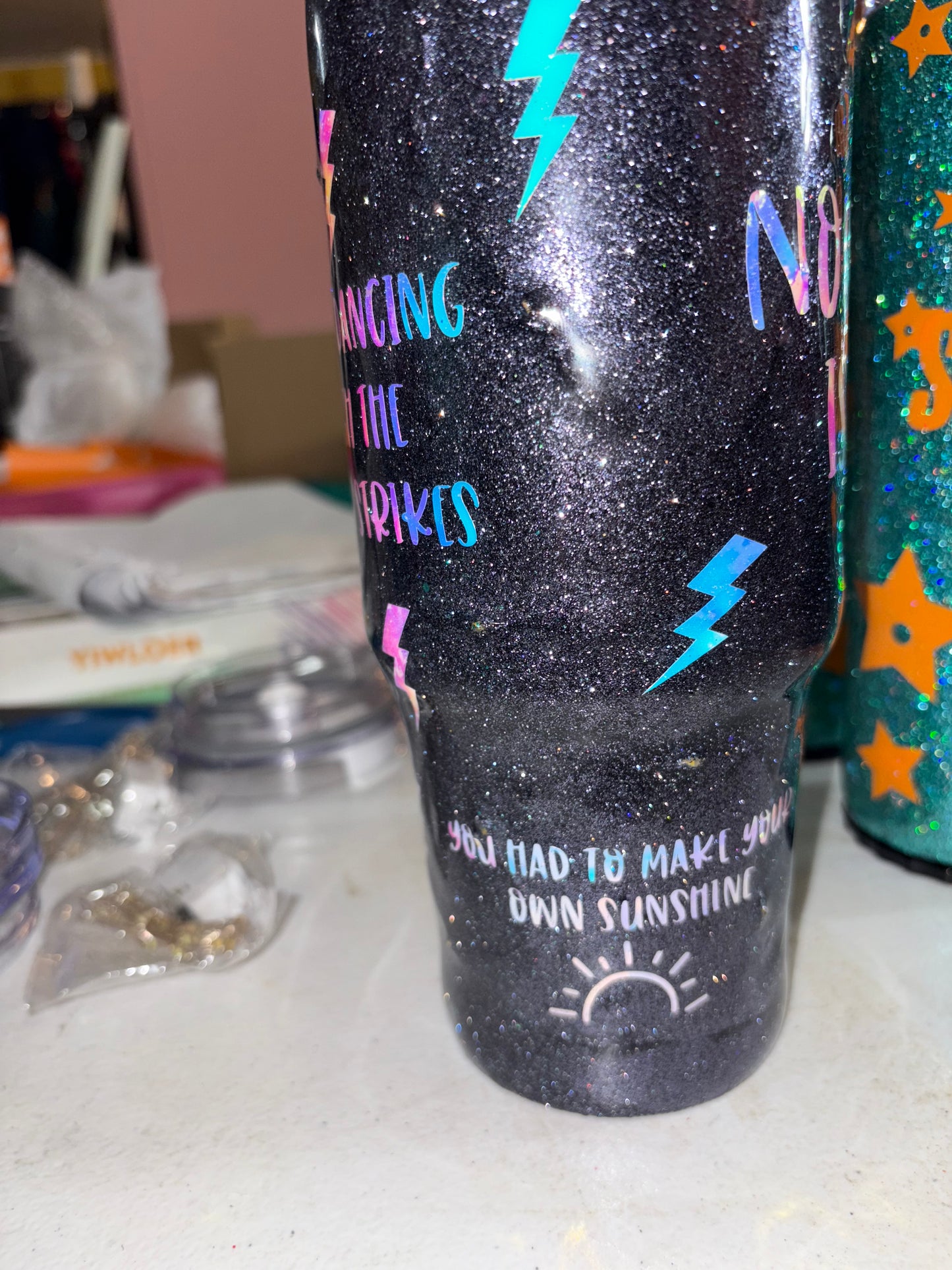 Strikes of lightning light up 30oz tumbler