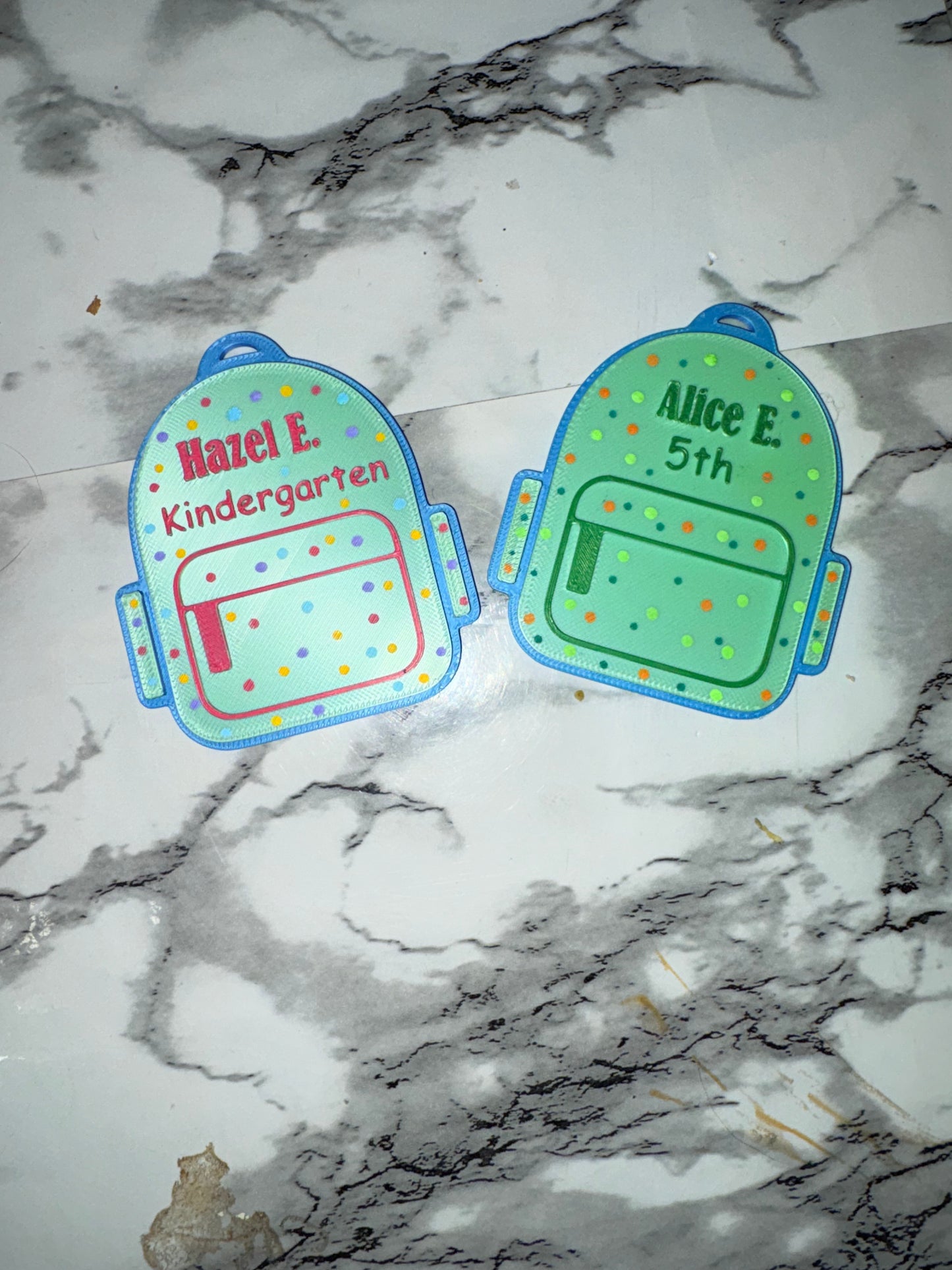 Backpack key chains personalized