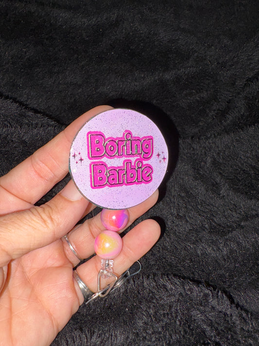 Boring pink badge reel