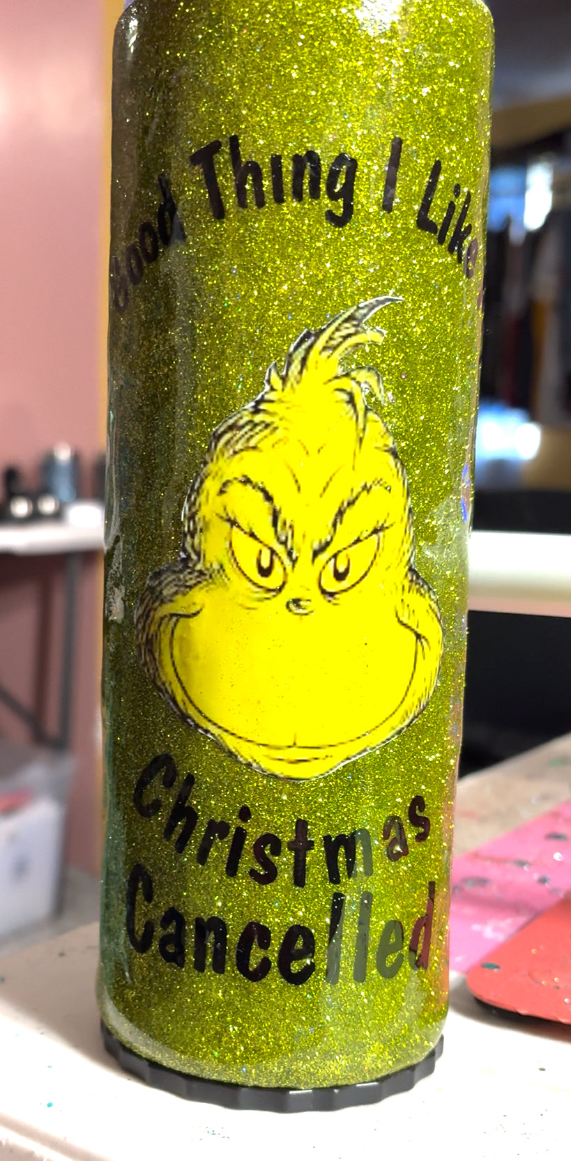 Grinch Christmas cancelled tumbler