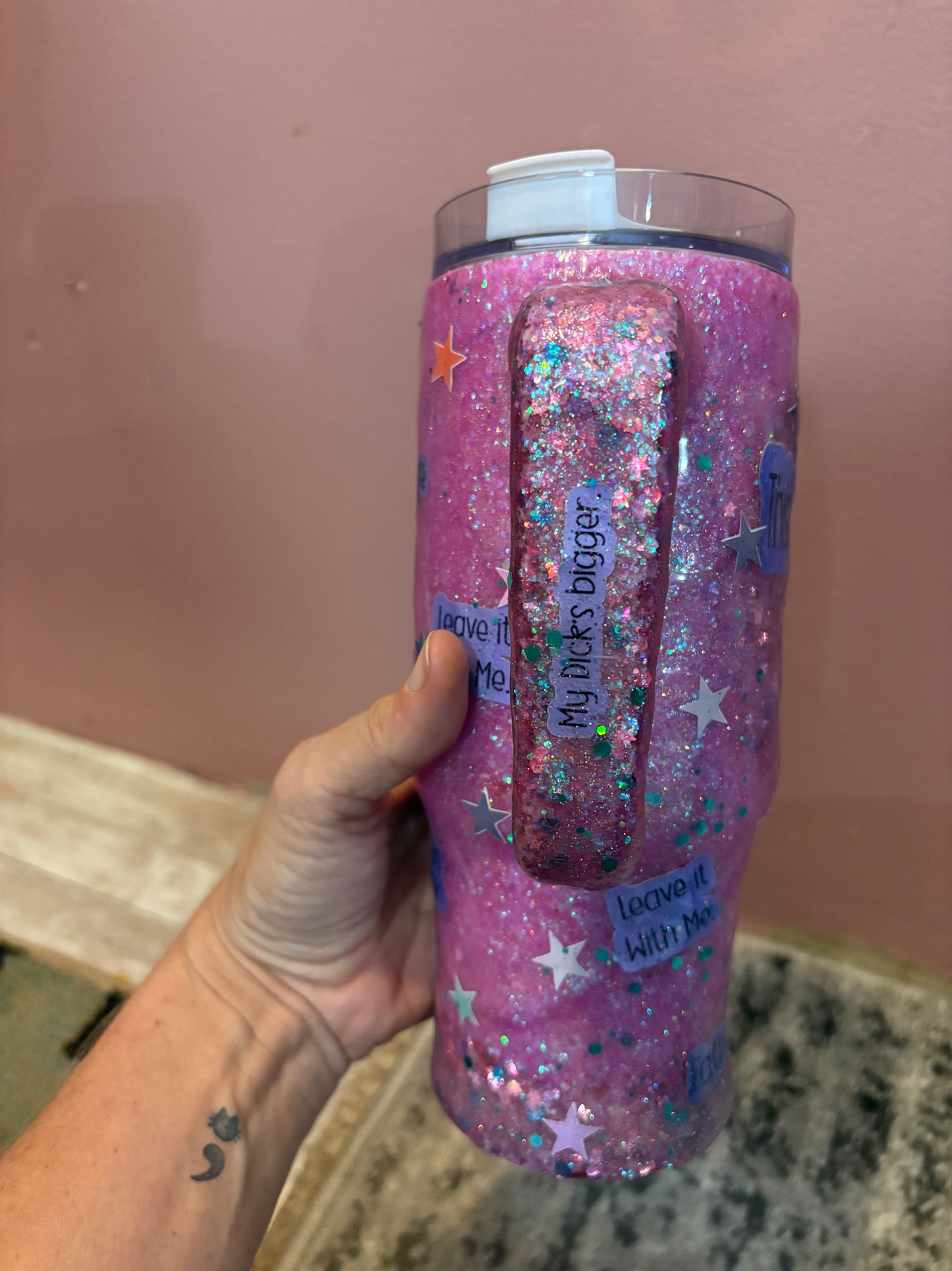 Pink father figure 30oz tumbler