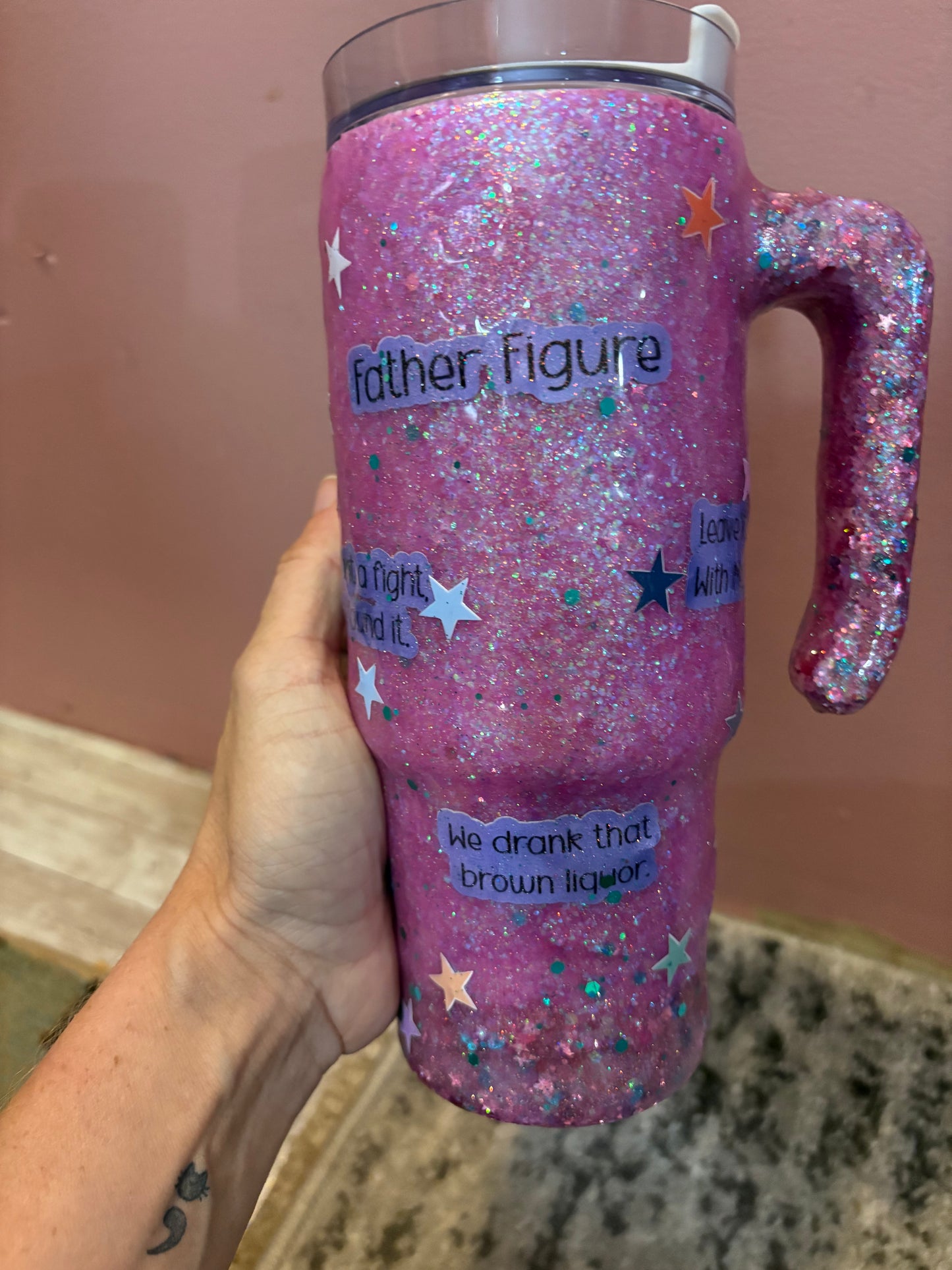 Pink father figure 30oz tumbler
