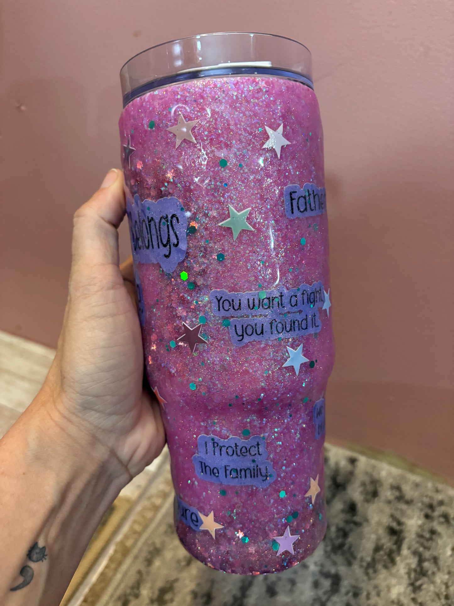 Pink father figure 30oz tumbler