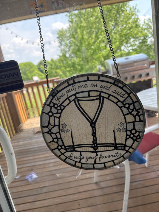 Cardigan faux suncatcher