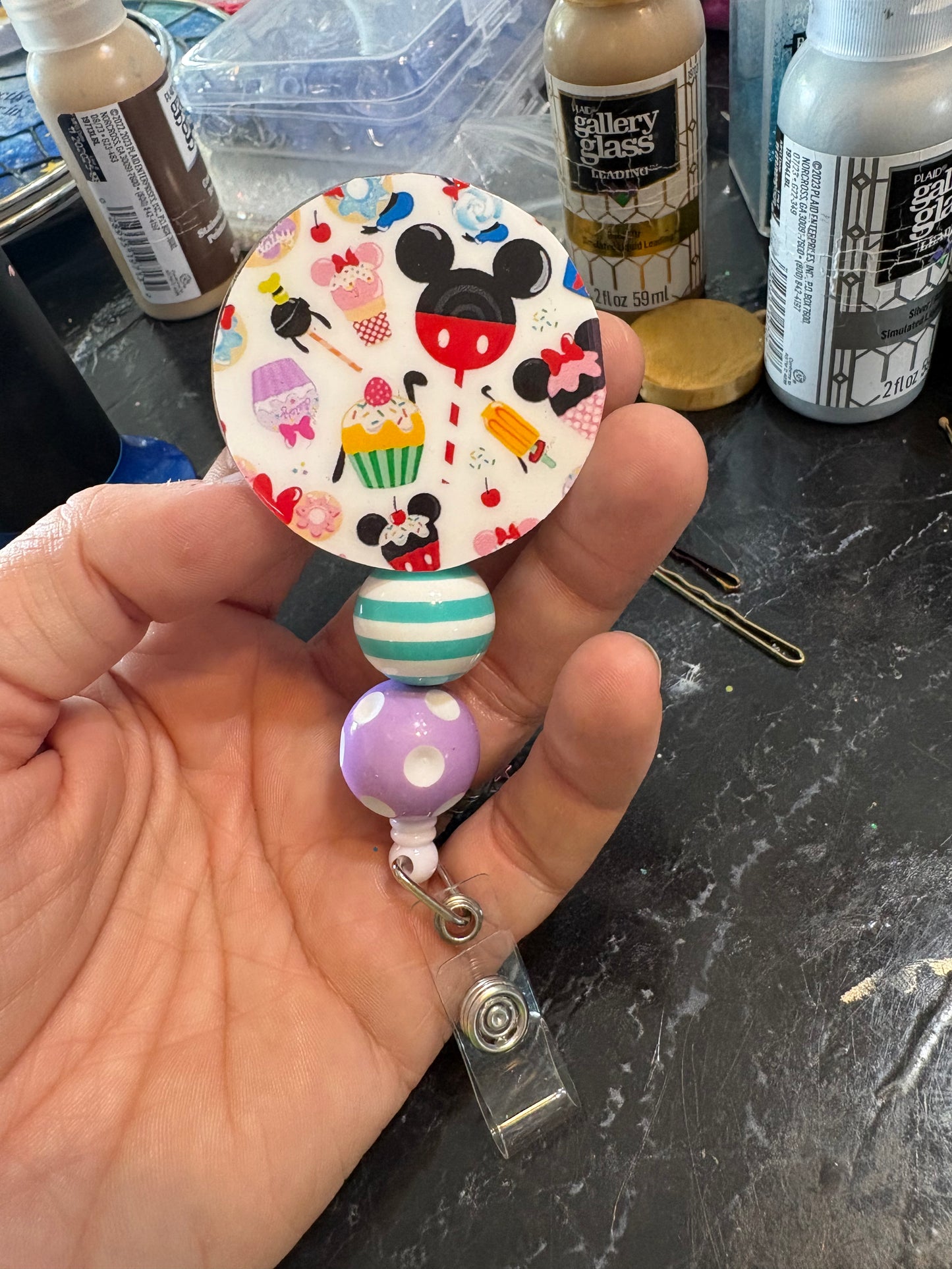 Mickey desserts badge reel