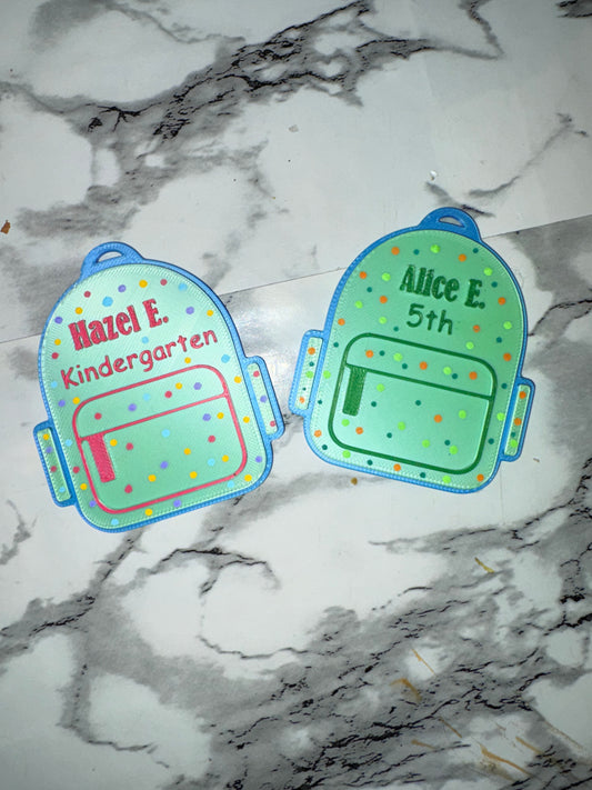 Backpack key chains personalized